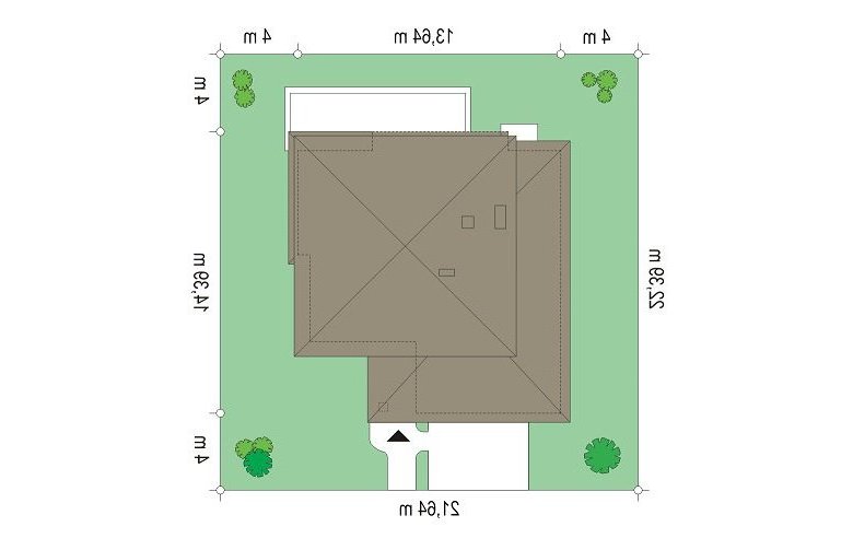 Projekt domu jednorodzinnego Szmaragd 5 (591) - Usytuowanie - wersja lustrzana