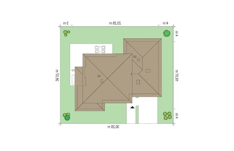 Projekt domu jednorodzinnego Spokojny zakątek (608) - Usytuowanie - wersja lustrzana