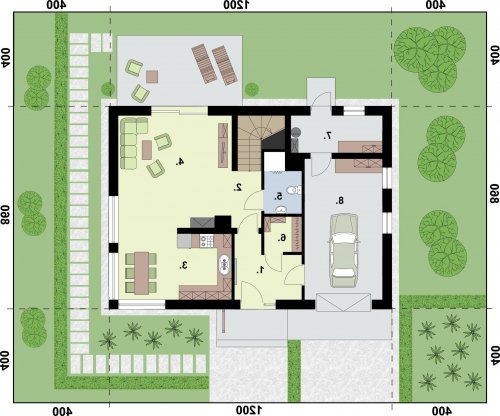 RZUT PARTERU RIO 2 - wersja lustrzana