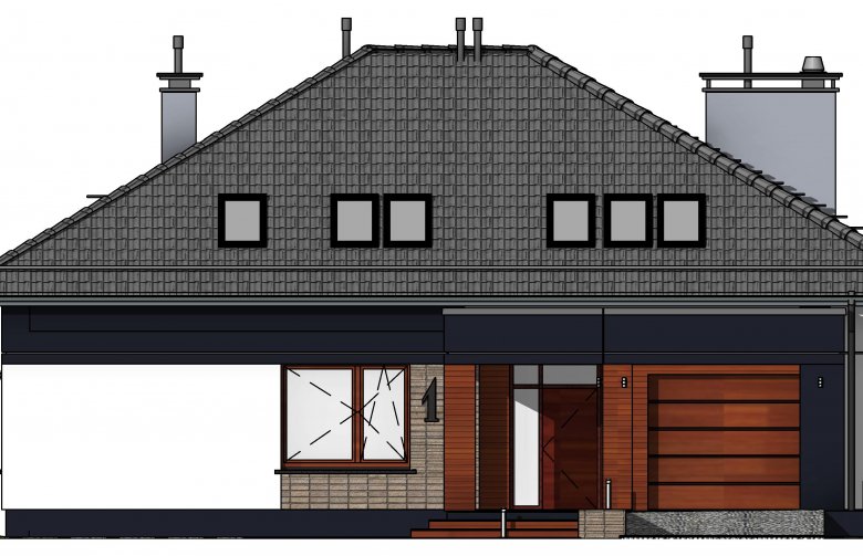 Projekt domu jednorodzinnego Domidea 2 dNN - elewacja 1