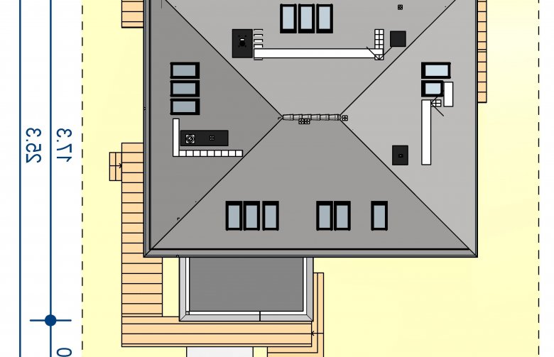 Projekt domu jednorodzinnego Domidea 2 dNN - Usytuowanie - wersja lustrzana