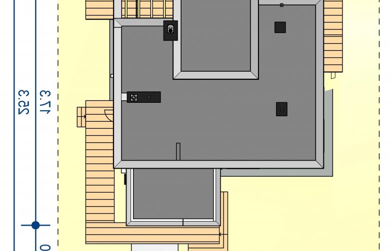 Projekt domu z poddaszem Domidea 2 FN - Usytuowanie - wersja lustrzana