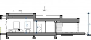 Przekrój projektu Domidea 2 FN w wersji lustrzanej