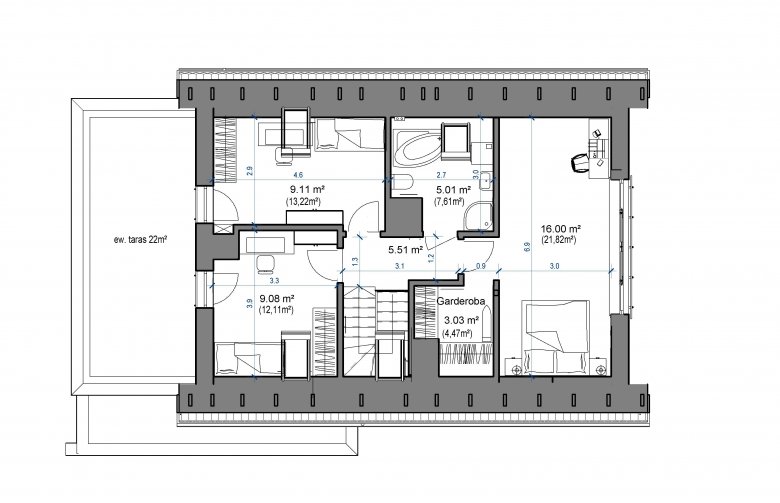 Projekt domu wielorodzinnego Domidea 58 G - 