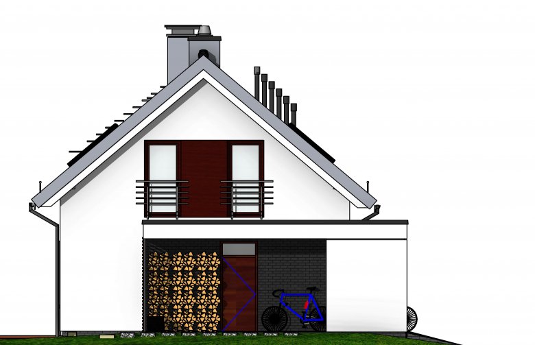 Projekt domu wielorodzinnego Domidea 58 m - elewacja 2