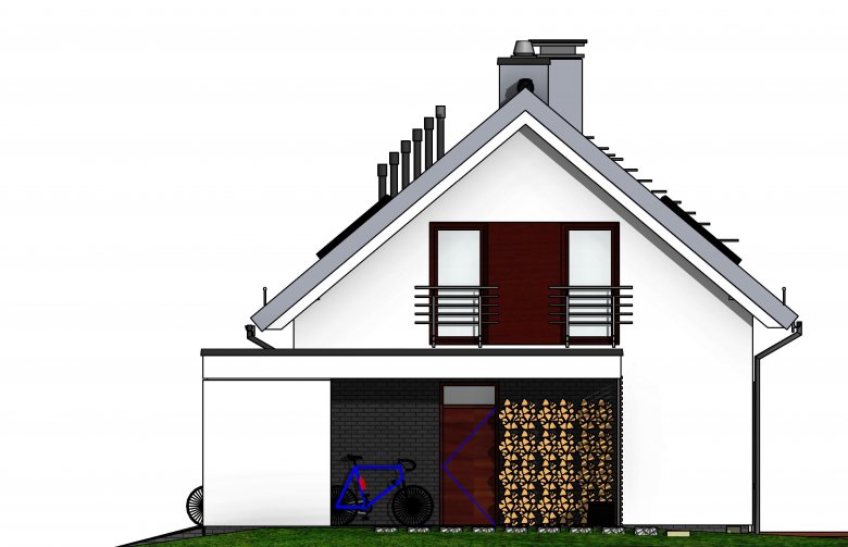 Projekt domu wielorodzinnego Domidea 58 m - elewacja 2