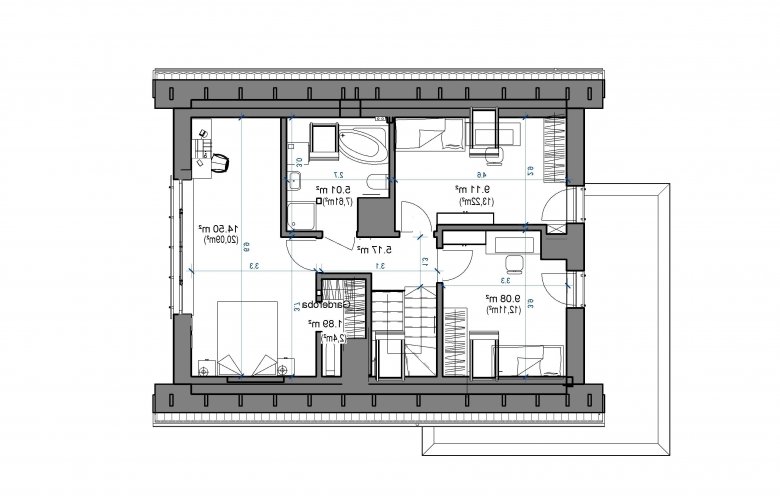 Projekt domu wielorodzinnego Domidea 58 m - 