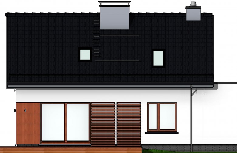 Projekt domu wielorodzinnego Domidea 58 mG - elewacja 4