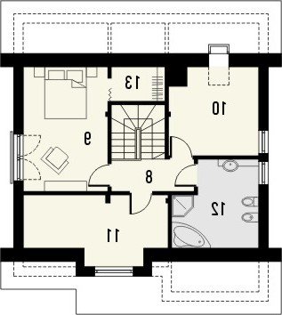 Rzut projektu ABSOLWENT 2 - wersja lustrzana