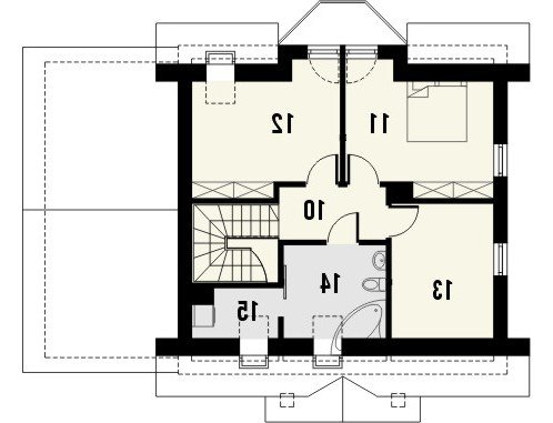 Rzut projektu LIRA 3 - wersja lustrzana