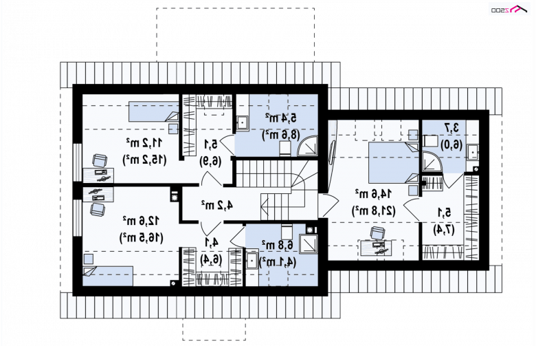 Projekt domu jednorodzinnego Z345 - poddasze