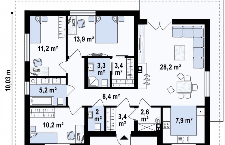 Projekt domu parterowego Z334 - 