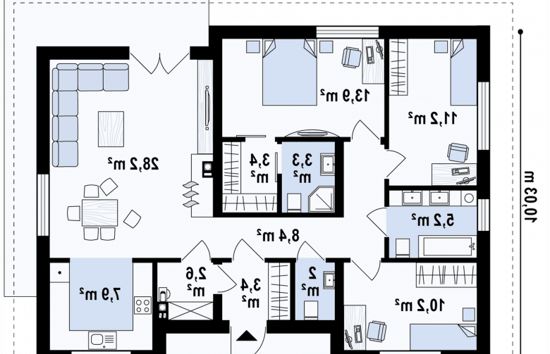 Projekt domu parterowego Z334 - 