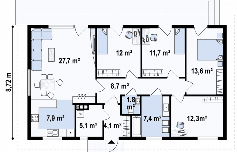 Projekt domu parterowego Z376 D - 