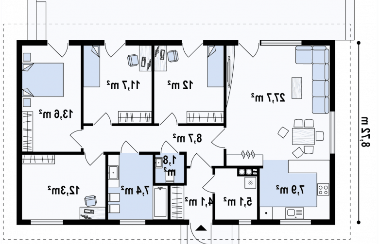 Projekt domu parterowego Z376 D - 