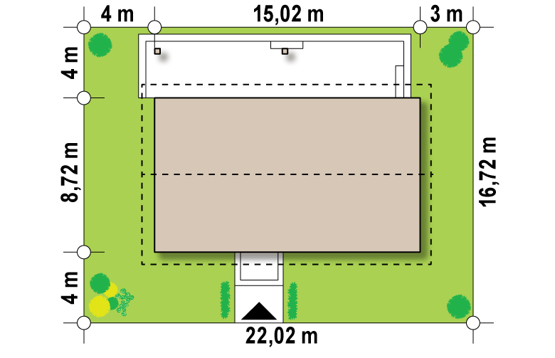 Projekt domu parterowego Z376 D - Usytuowanie