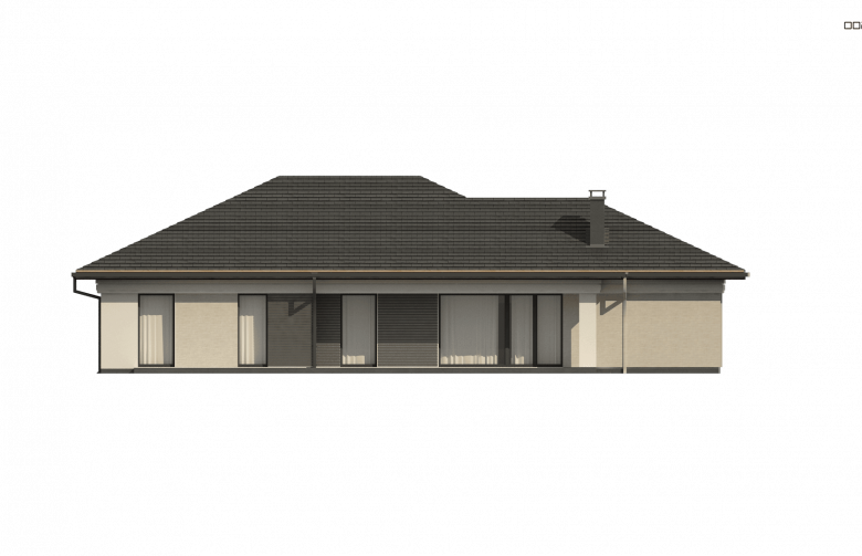 Projekt domu parterowego Z380 - elewacja 2
