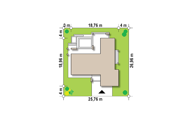 Projekt domu parterowego Zx 137 - Usytuowanie