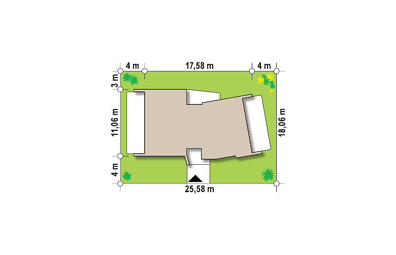 Projekt domu parterowego Zx 180 - Usytuowanie