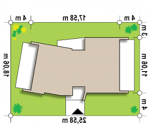 Usytuowanie budynku Zx 180 w wersji lustrzanej