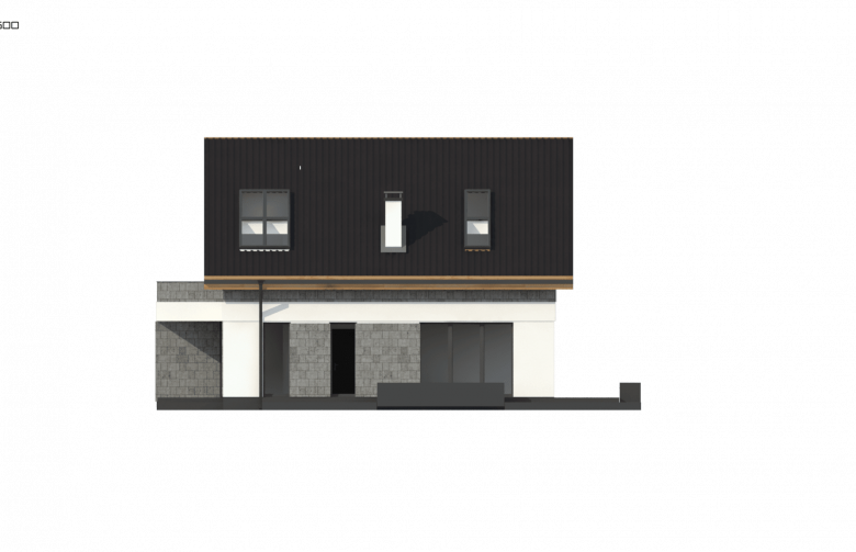 Projekt domu z poddaszem Z371 - elewacja 2