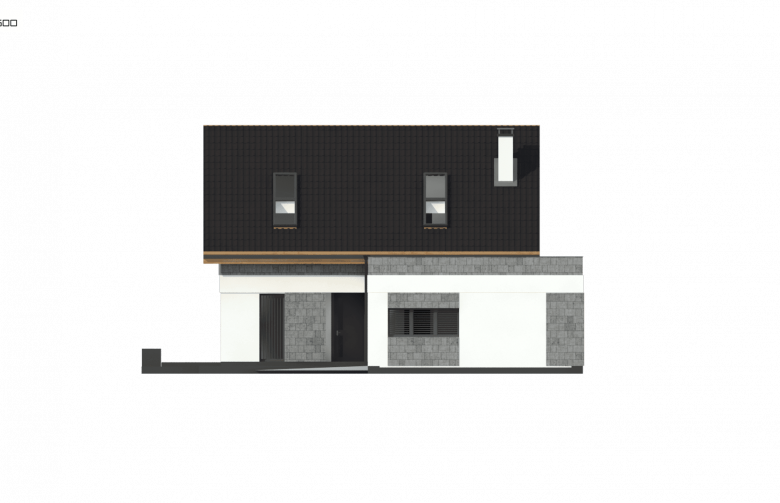 Projekt domu z poddaszem Z371 - elewacja 3