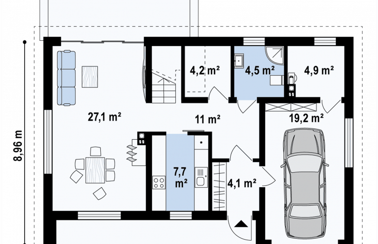 Projekt domu z poddaszem Z353 - 