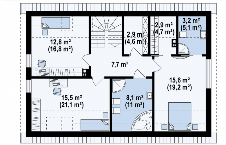 Projekt domu z poddaszem Z353 - 