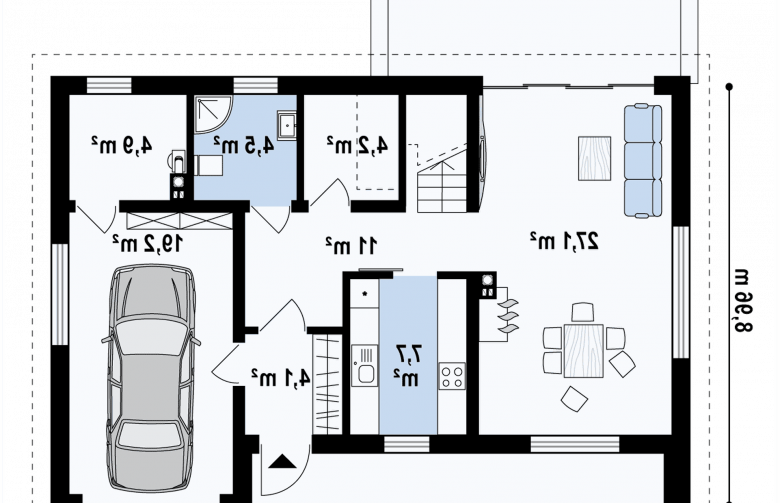 Projekt domu z poddaszem Z353 - 