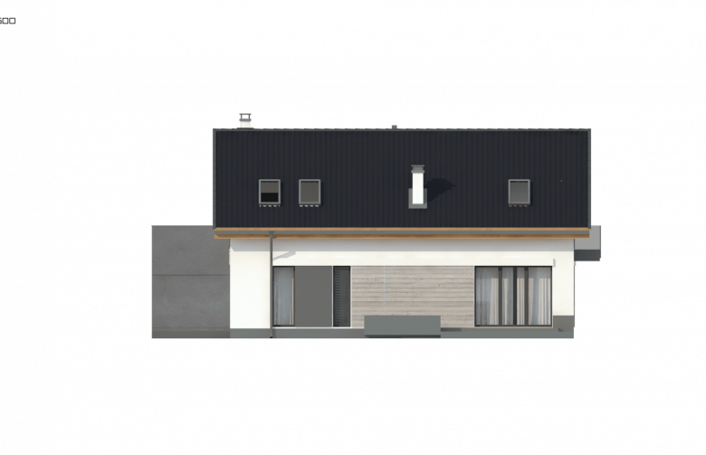 Projekt domu jednorodzinnego Z370 - elewacja 4