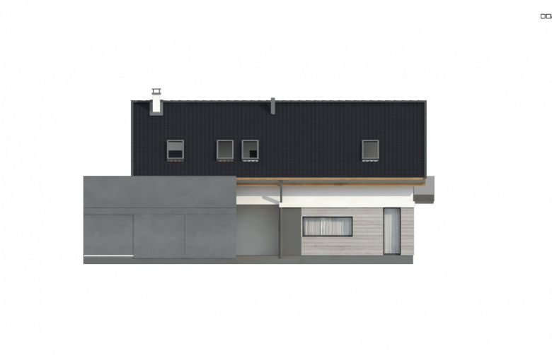 Projekt domu jednorodzinnego Z370 - elewacja 3