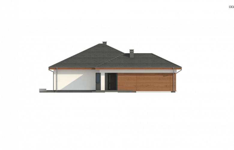 Projekt domu parterowego Z333 - elewacja 3