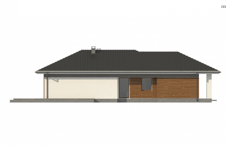 Projekt domu parterowego Z363 - elewacja 4