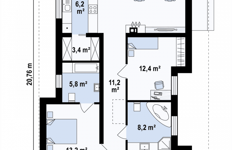 Projekt domu parterowego Z363 - 