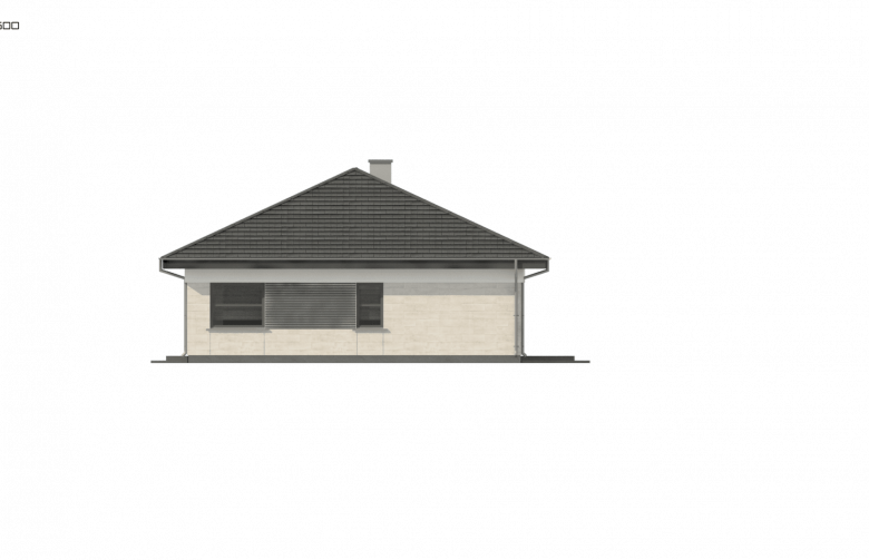 Projekt domu parterowego Z332 D - elewacja 4