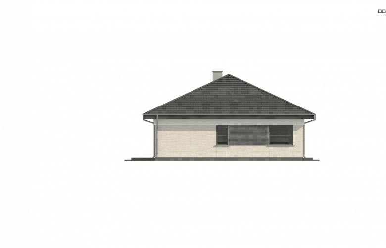 Projekt domu parterowego Z332 D - elewacja 4