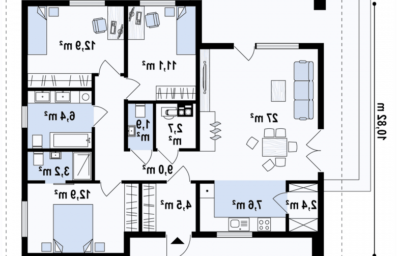 Projekt domu parterowego Z332 D - 