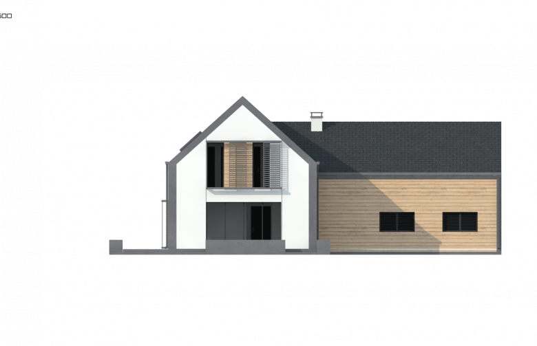 Projekt domu jednorodzinnego Z373 - elewacja 4