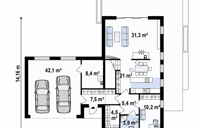 Projekt domu jednorodzinnego Z373 - 