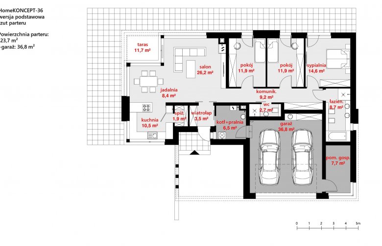 Projekt domu parterowego Homekoncept 36 - 