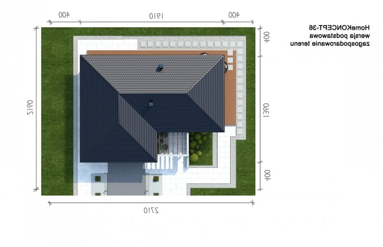 Projekt domu parterowego Homekoncept 36 - Usytuowanie - wersja lustrzana