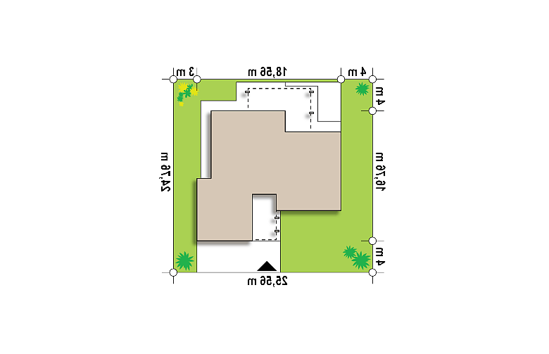 Projekt domu z poddaszem Zx78 - Usytuowanie - wersja lustrzana