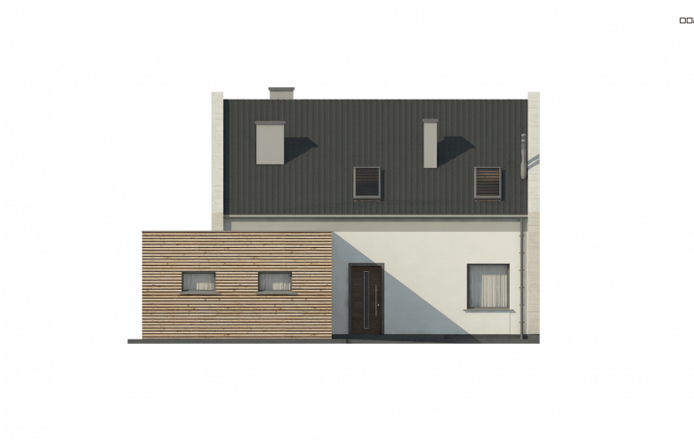 Projekt domu z poddaszem Z364 - elewacja 1
