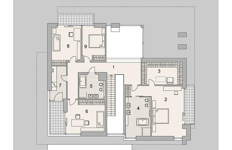 Projekt domu jednorodzinnego LK&1255 - piętro