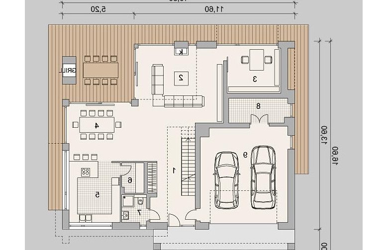 Projekt domu jednorodzinnego LK&1255 - parter