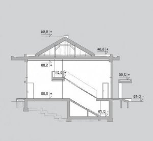 Przekrój projektu LK&1255 w wersji lustrzanej