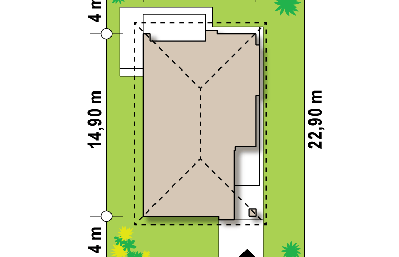 Projekt domu parterowego Z356 - Usytuowanie