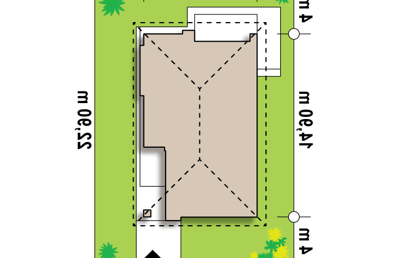 Projekt domu parterowego Z356 - Usytuowanie - wersja lustrzana