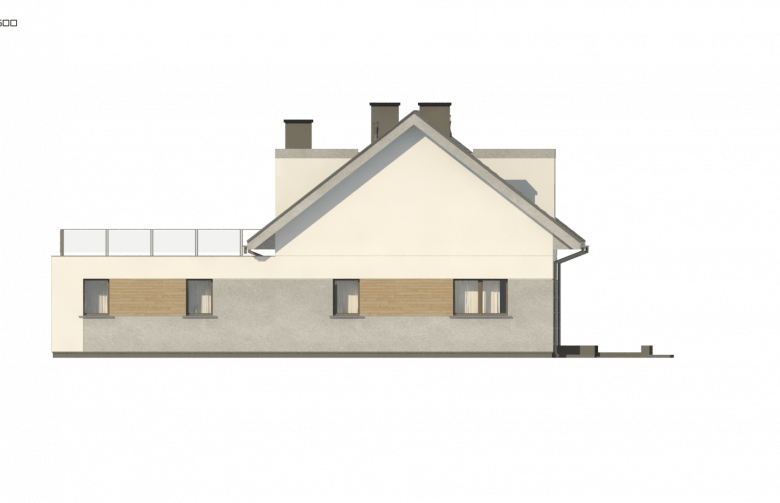 Projekt domu jednorodzinnego Z358 - elewacja 3