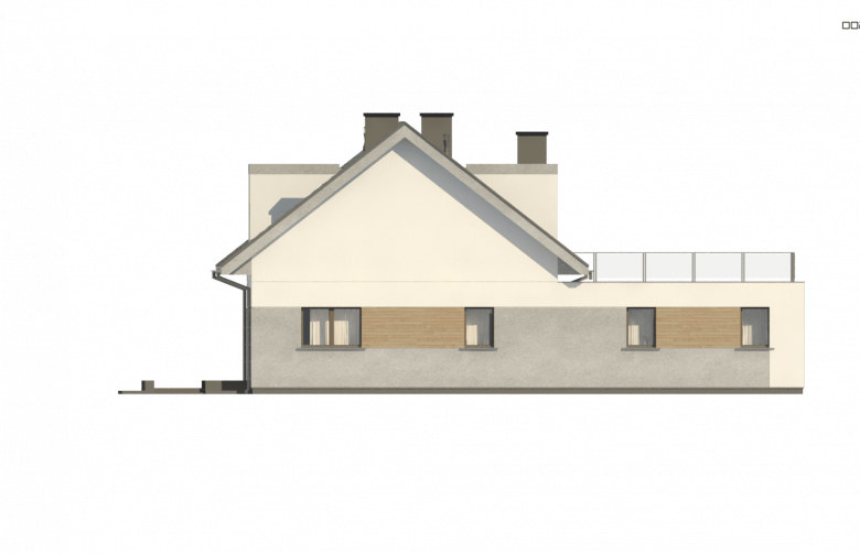 Projekt domu jednorodzinnego Z358 - elewacja 3